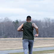 Military male jogging