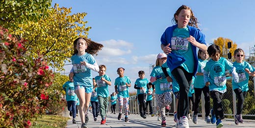 Children running in a marathon