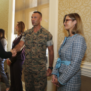 Service Member and Spouse attend career transition event.