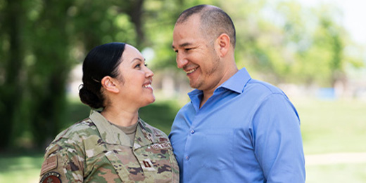 Service member and her spouse