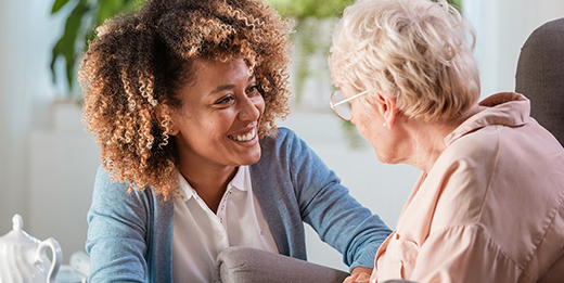 Header caretaker with elderly patient