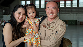 Airman with family