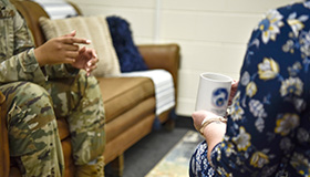 service member at counseling session