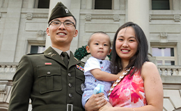 military family with baby