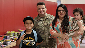 family at back to school event