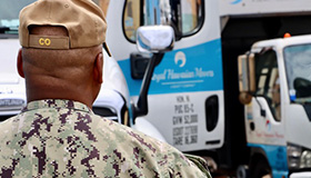 Service member monitors household goods