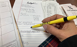 Budget written on notepad