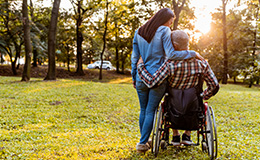 Caregiver providing support