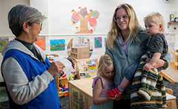 Childcare provider with family