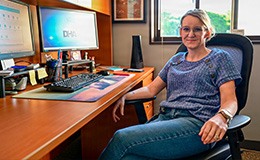 Service provider at desk