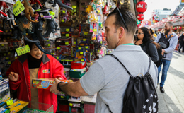 Service Member at a market