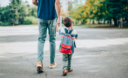 Father walks with son