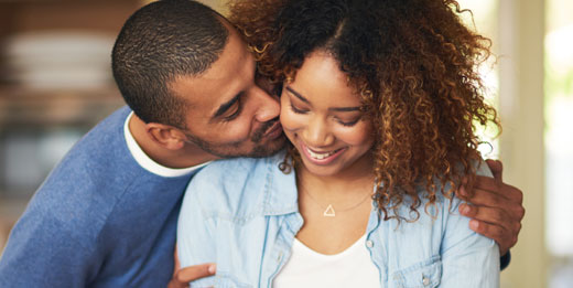 Partner kissing partner's cheek