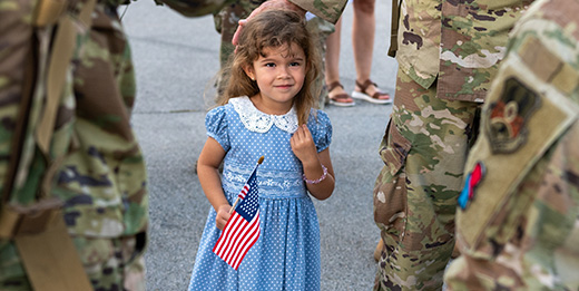 girl holding flag