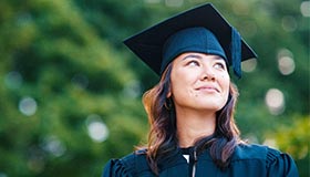 Woman graduating from school