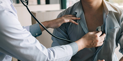 Doctor examining patient