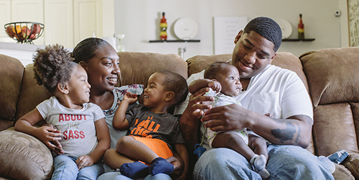 Family with three children