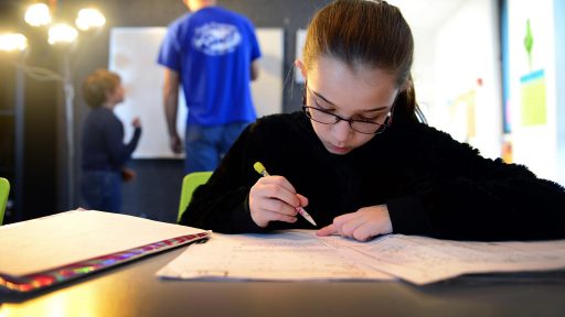 Student doing homework at home