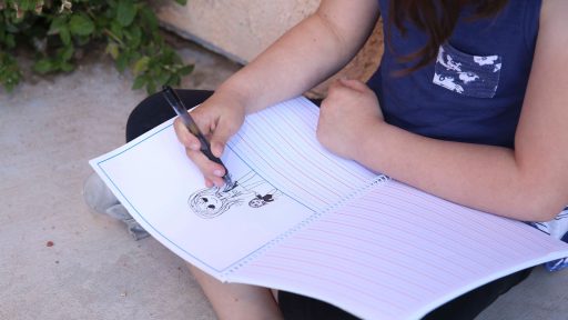 A child draws a picture