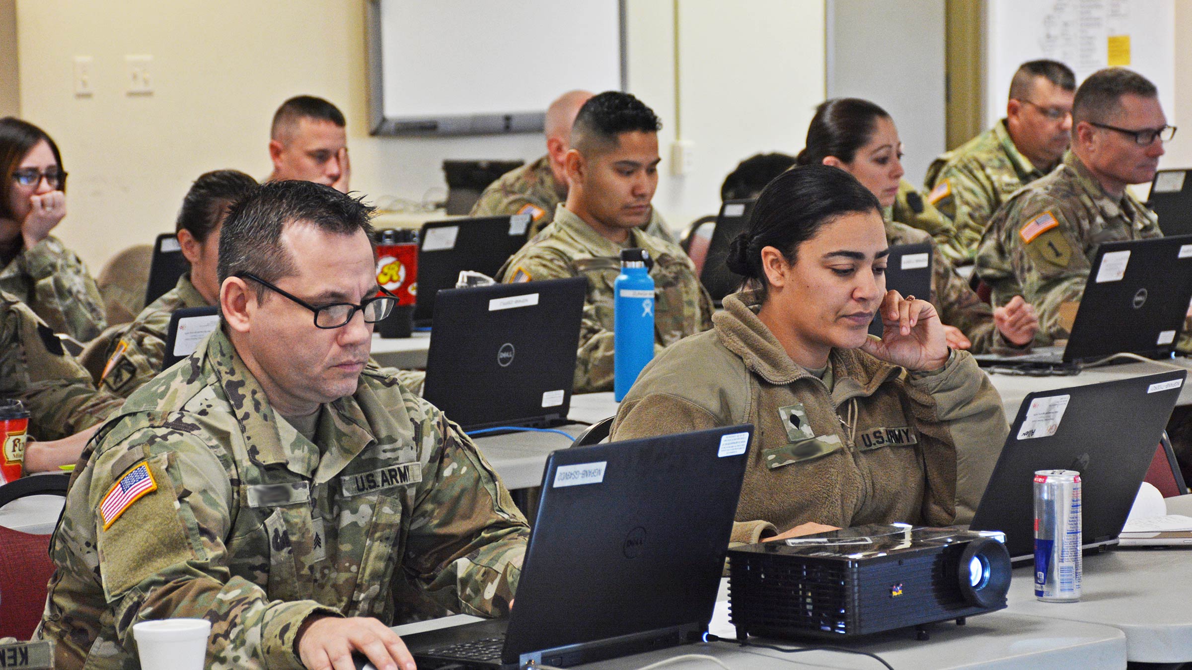 Service members in class setting