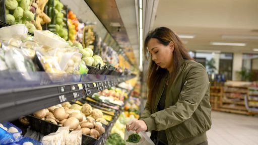 woman shopping at commissary