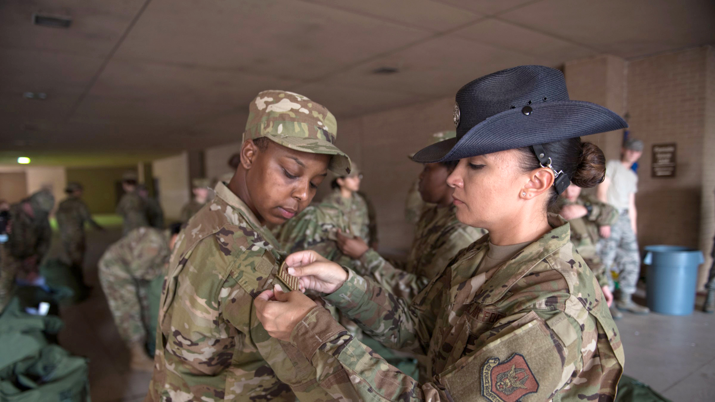 service member receives uniform