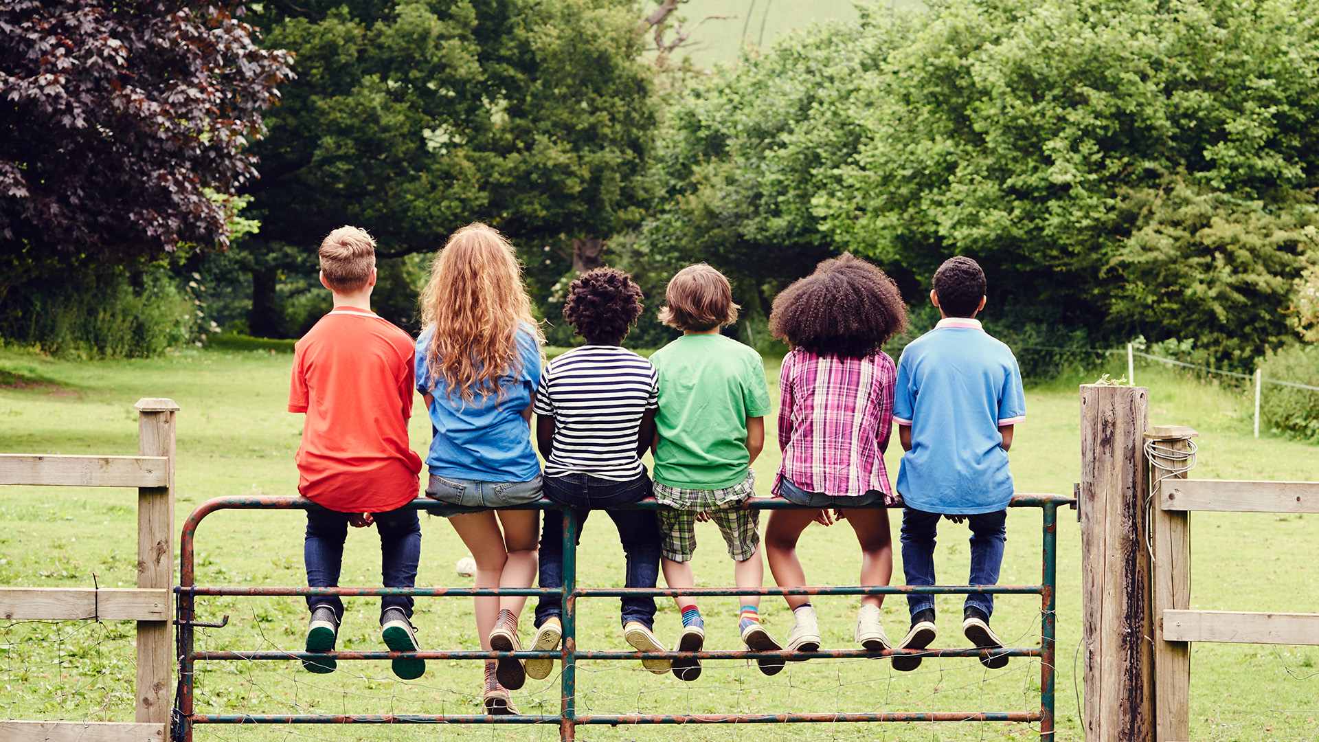 A group of friends sit together