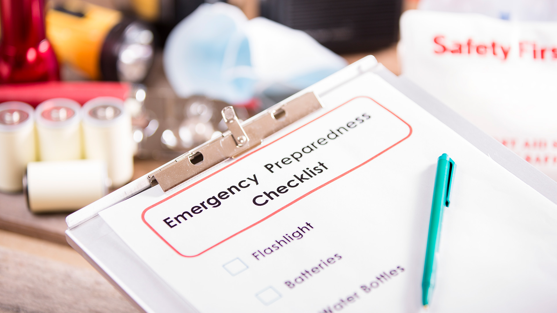 emergency checklist and safety items