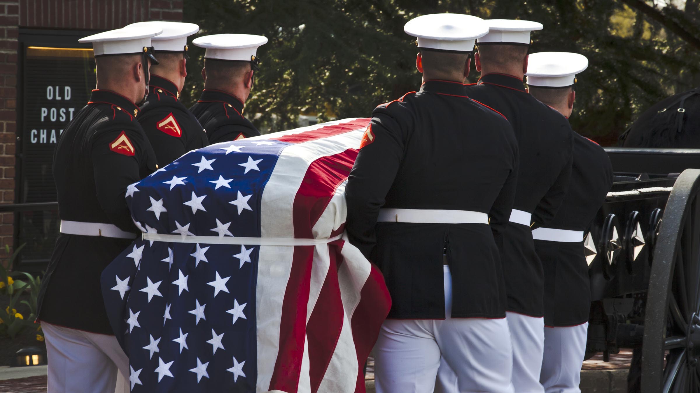 Marines carrying a casket