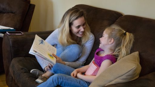 Mother reading to child