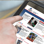 Finger touching a screen