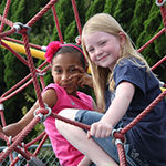 Two girls at a playground