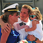 Service Member with his family