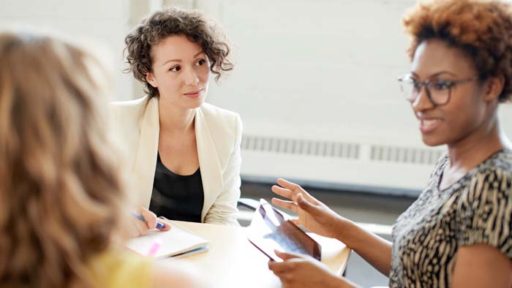 A group of women talking