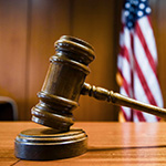 gavel and American flag