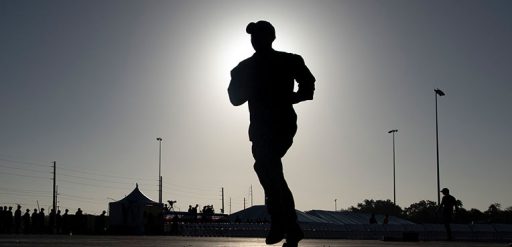 service member running