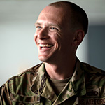service member smiling