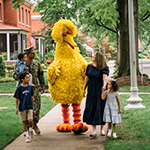 sesame street big bird with family