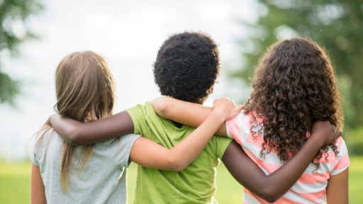 Girls walking outside