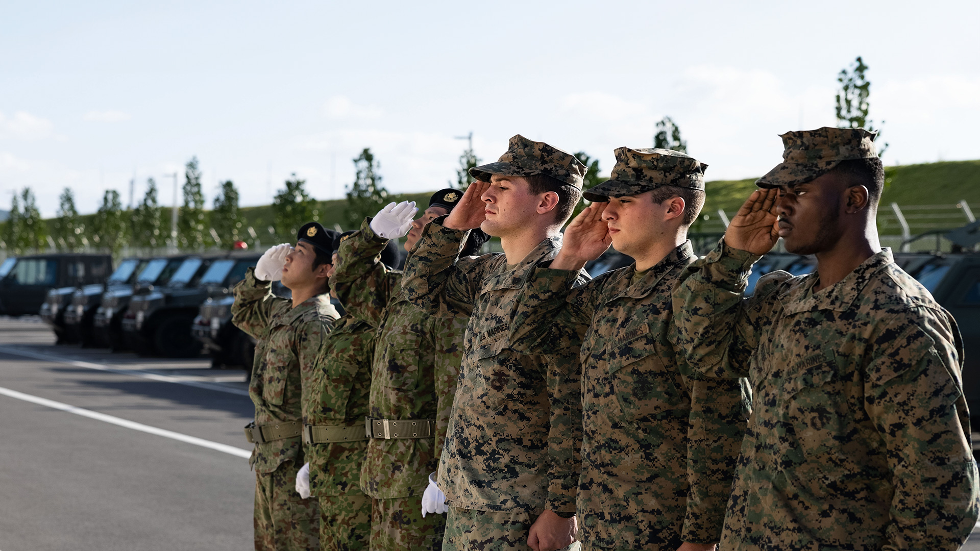 Saluting Marines