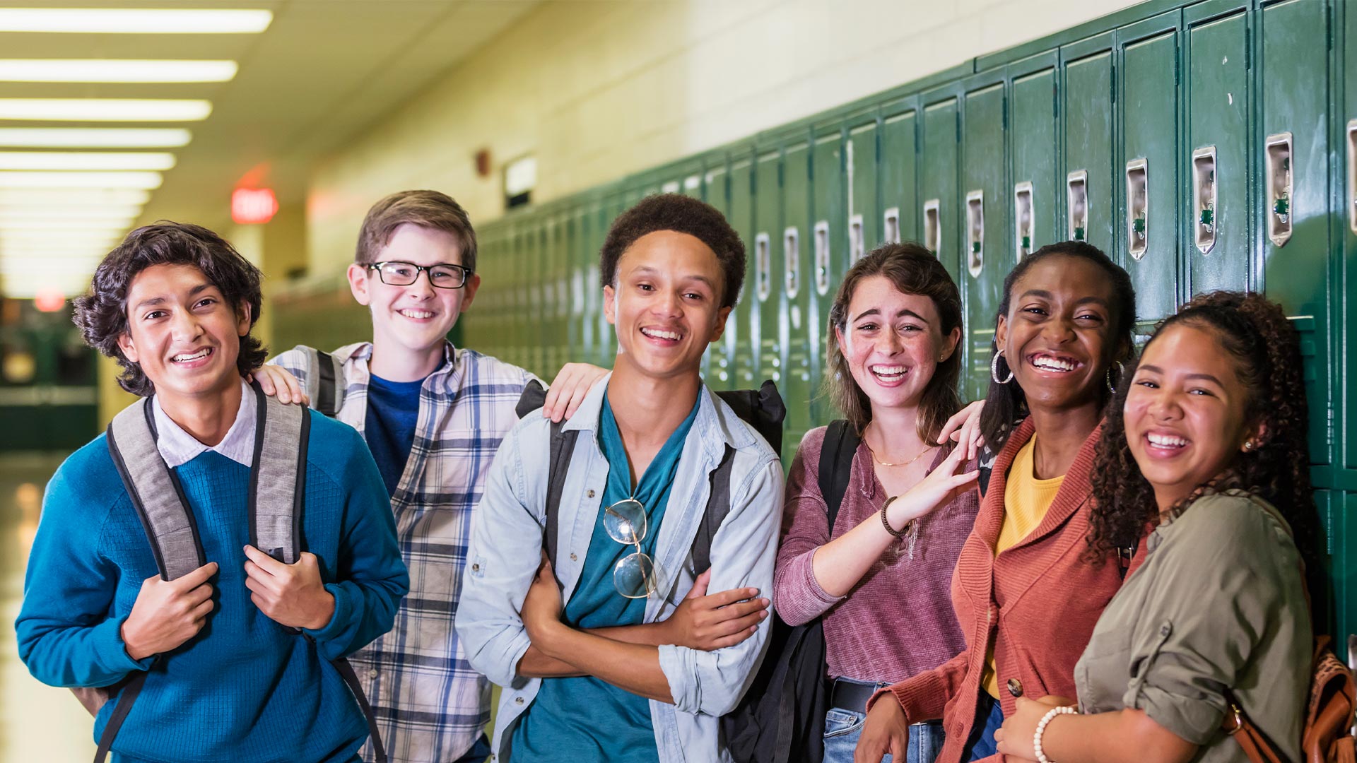 High school students smiling