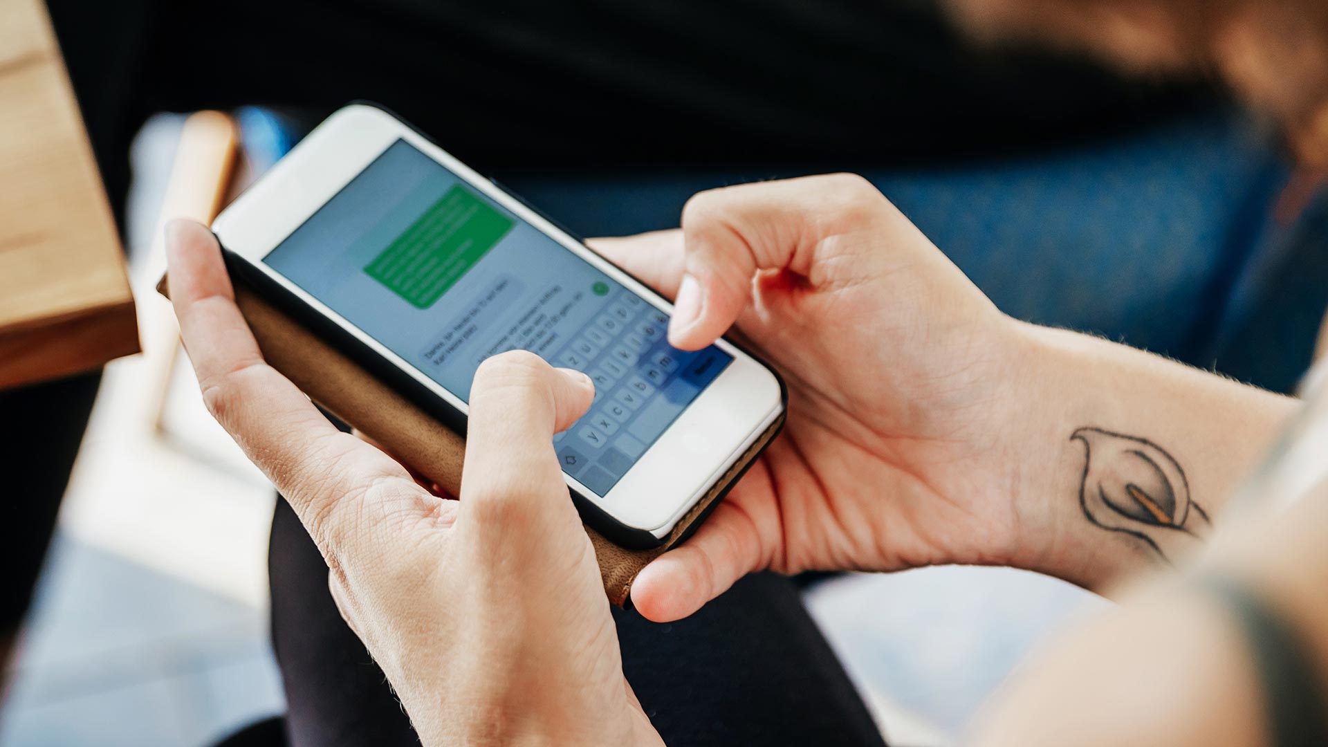 texting on smartphone