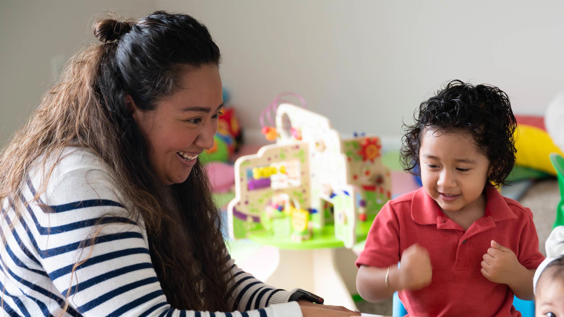 A woman provides child care in home