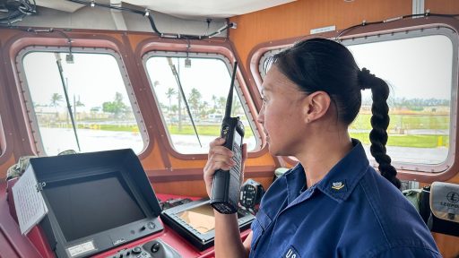 service member talking over radio