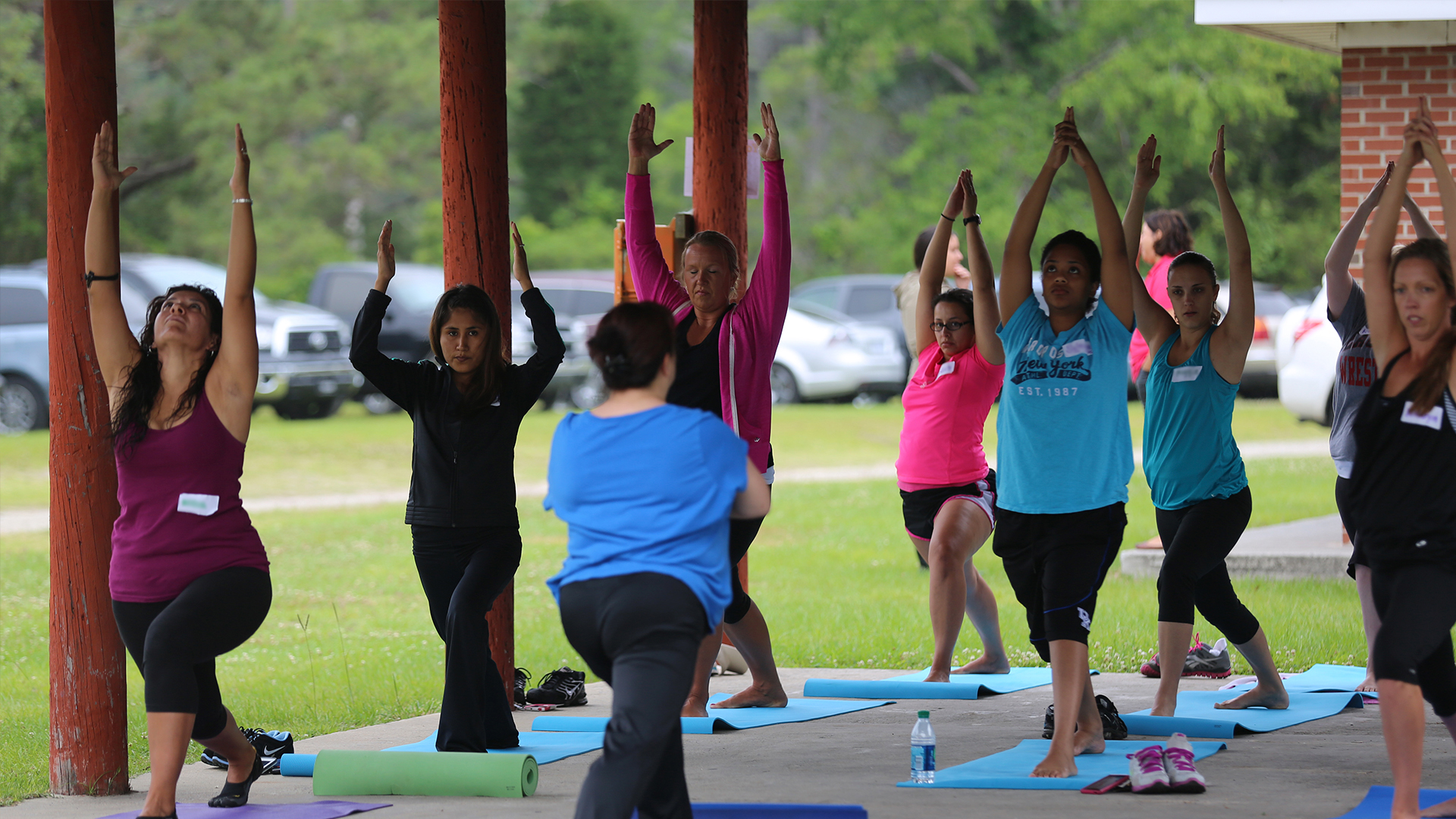 women doing yoga