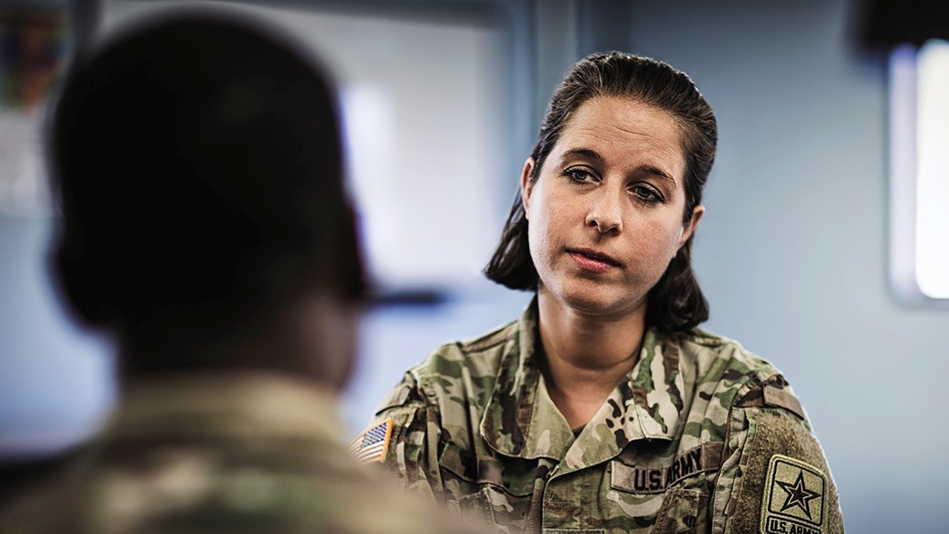 Army soldiers talking