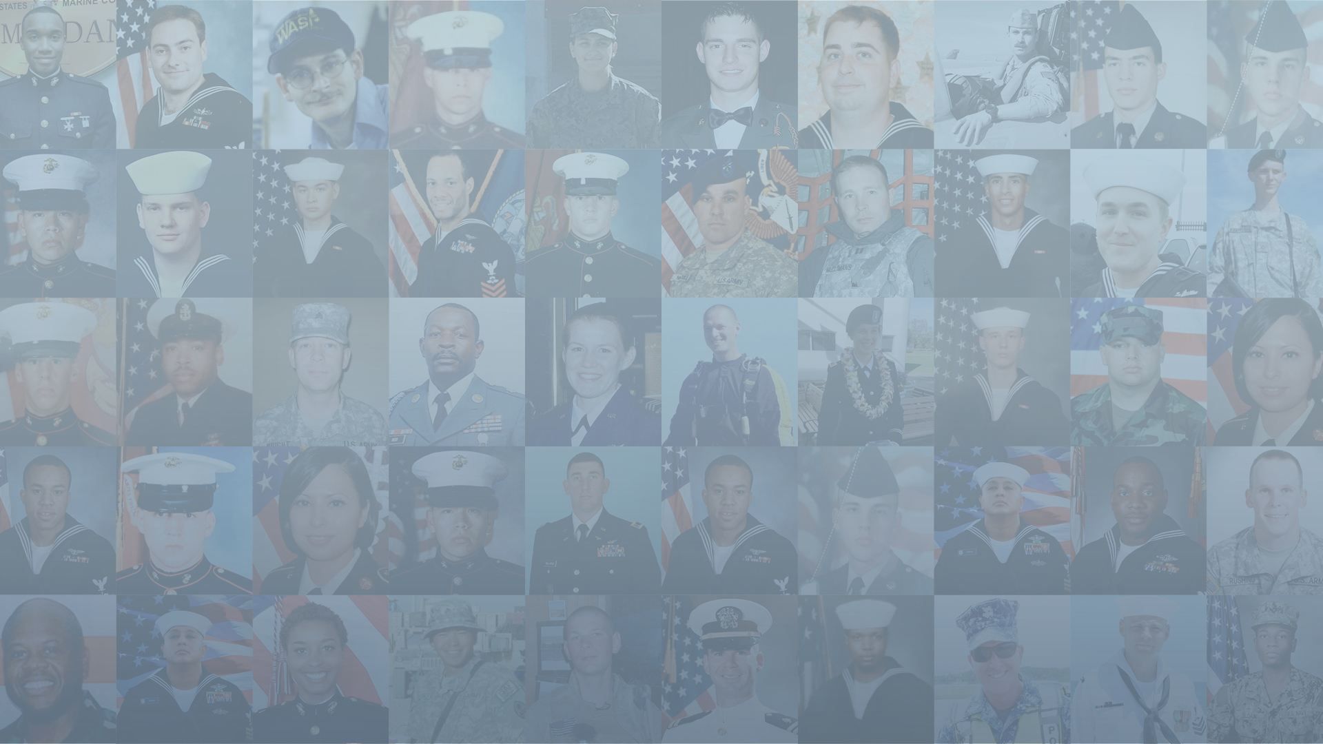 thumbnails of service members from tribute