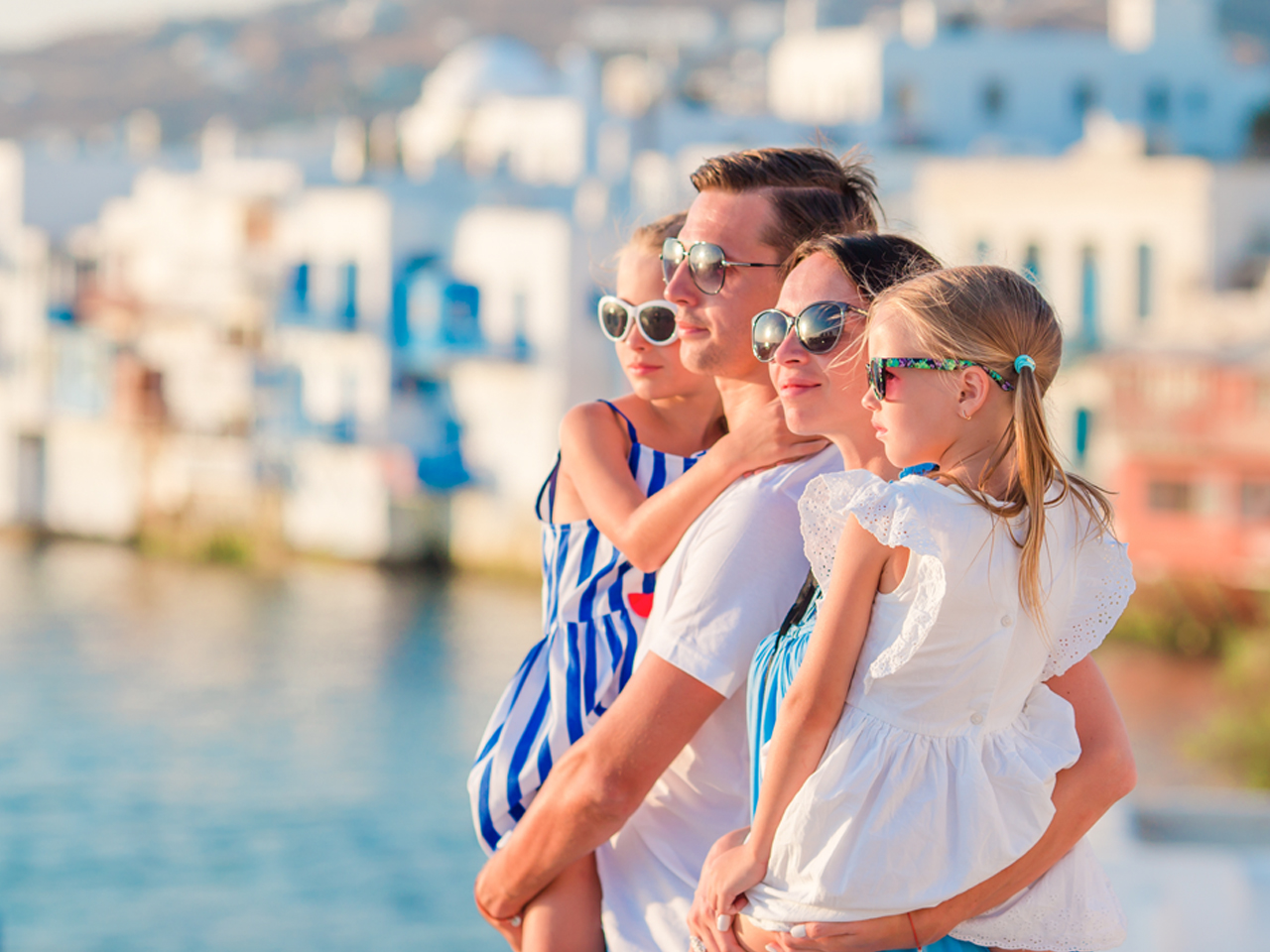 Parents and kids on vacation