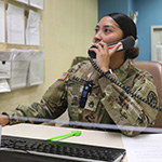 sergeant takes phone call