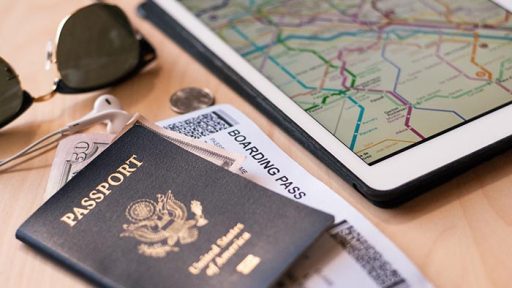 travel supplies on table